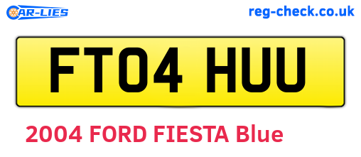 FT04HUU are the vehicle registration plates.