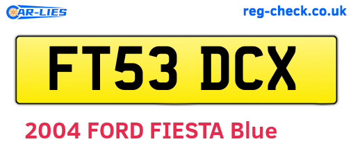 FT53DCX are the vehicle registration plates.