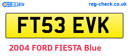 FT53EVK are the vehicle registration plates.