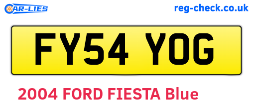 FY54YOG are the vehicle registration plates.