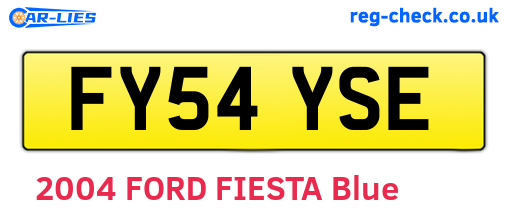 FY54YSE are the vehicle registration plates.