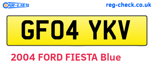 GF04YKV are the vehicle registration plates.