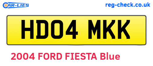 HD04MKK are the vehicle registration plates.