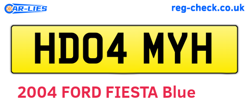 HD04MYH are the vehicle registration plates.