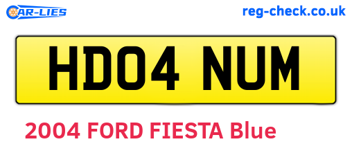 HD04NUM are the vehicle registration plates.