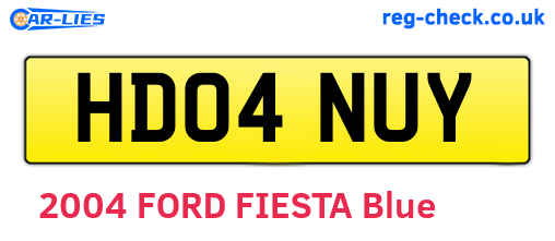HD04NUY are the vehicle registration plates.