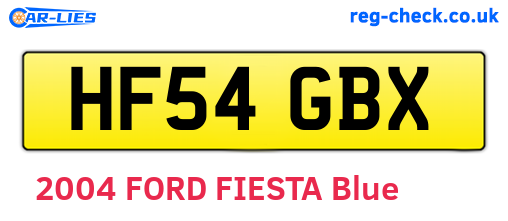 HF54GBX are the vehicle registration plates.