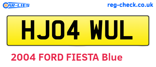 HJ04WUL are the vehicle registration plates.