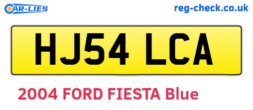 HJ54LCA are the vehicle registration plates.