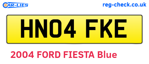 HN04FKE are the vehicle registration plates.