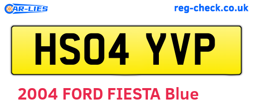 HS04YVP are the vehicle registration plates.