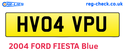 HV04VPU are the vehicle registration plates.