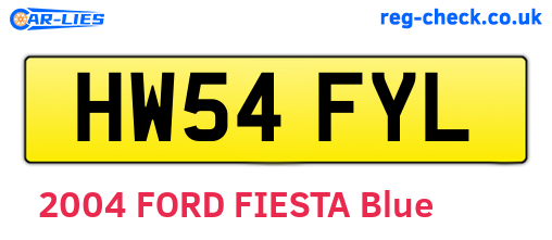 HW54FYL are the vehicle registration plates.