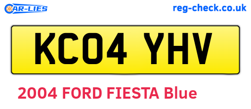 KC04YHV are the vehicle registration plates.