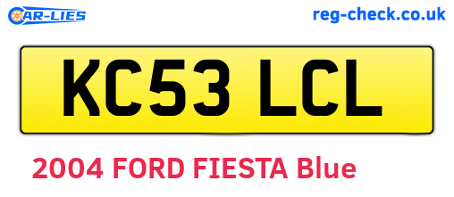 KC53LCL are the vehicle registration plates.