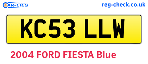 KC53LLW are the vehicle registration plates.