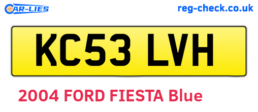KC53LVH are the vehicle registration plates.