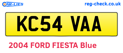 KC54VAA are the vehicle registration plates.