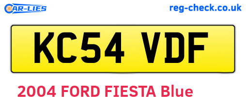 KC54VDF are the vehicle registration plates.