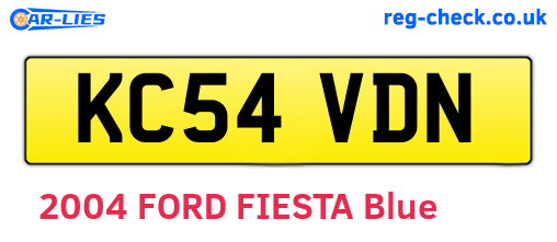 KC54VDN are the vehicle registration plates.