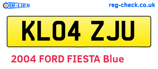 KL04ZJU are the vehicle registration plates.