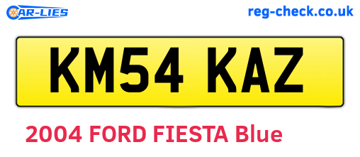 KM54KAZ are the vehicle registration plates.