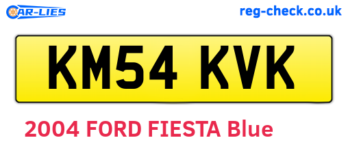 KM54KVK are the vehicle registration plates.