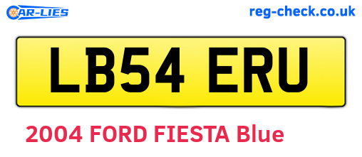 LB54ERU are the vehicle registration plates.