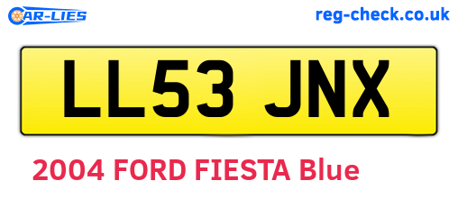 LL53JNX are the vehicle registration plates.