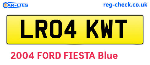 LR04KWT are the vehicle registration plates.