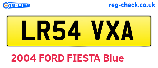 LR54VXA are the vehicle registration plates.