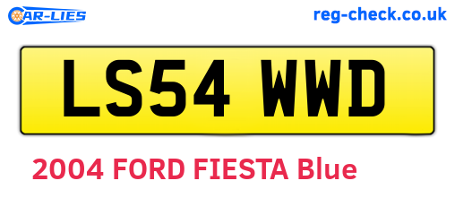LS54WWD are the vehicle registration plates.