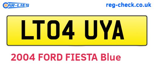 LT04UYA are the vehicle registration plates.