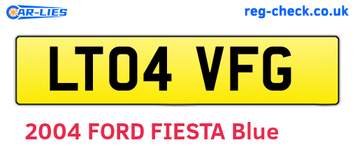 LT04VFG are the vehicle registration plates.