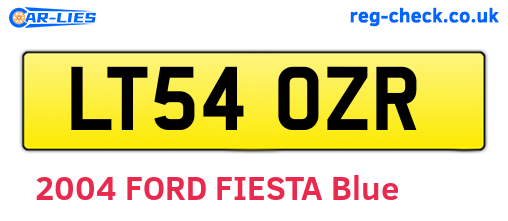 LT54OZR are the vehicle registration plates.