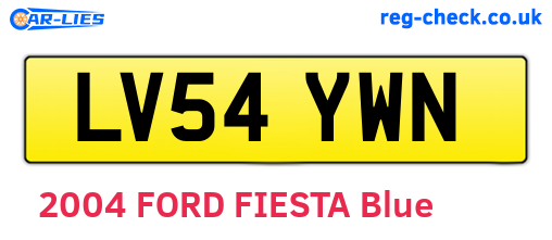 LV54YWN are the vehicle registration plates.