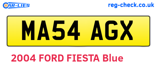 MA54AGX are the vehicle registration plates.