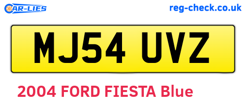 MJ54UVZ are the vehicle registration plates.