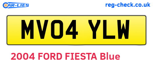 MV04YLW are the vehicle registration plates.
