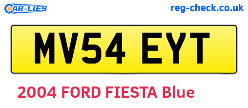MV54EYT are the vehicle registration plates.