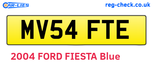 MV54FTE are the vehicle registration plates.