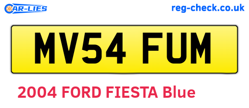 MV54FUM are the vehicle registration plates.