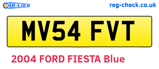 MV54FVT are the vehicle registration plates.