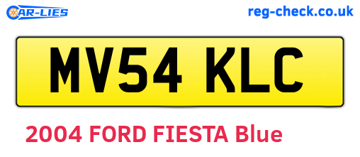 MV54KLC are the vehicle registration plates.
