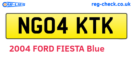 NG04KTK are the vehicle registration plates.