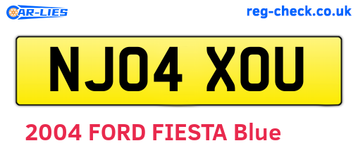 NJ04XOU are the vehicle registration plates.