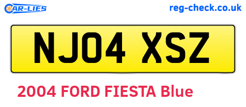 NJ04XSZ are the vehicle registration plates.