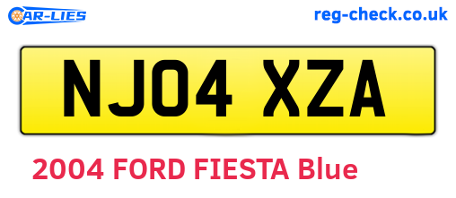 NJ04XZA are the vehicle registration plates.