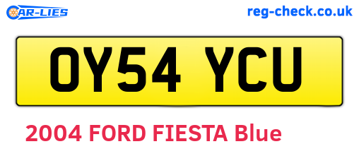 OY54YCU are the vehicle registration plates.