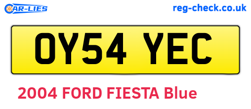 OY54YEC are the vehicle registration plates.